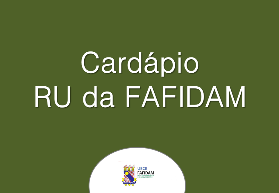 CARDÁPIO DA SEMANA – 14 a 18 de outubro 2019