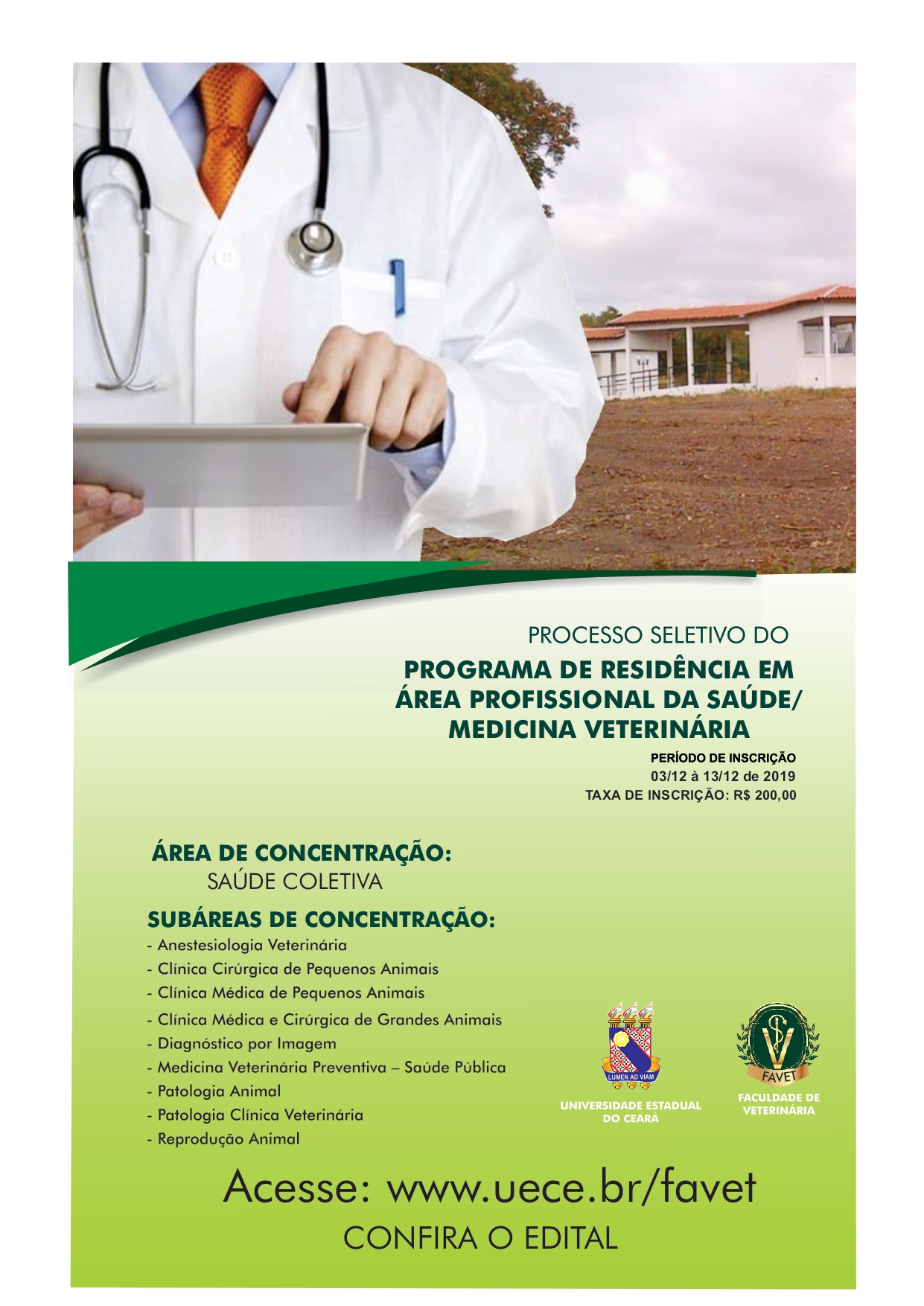 Divulgação do Resultado Preliminar da 2° Etapa do Programa de Residência em Área Profissional da Saúde/ Medicina Veterinária