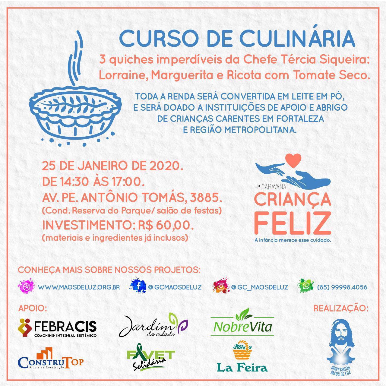 Caravana Criança Feliz- Curso de Culinária