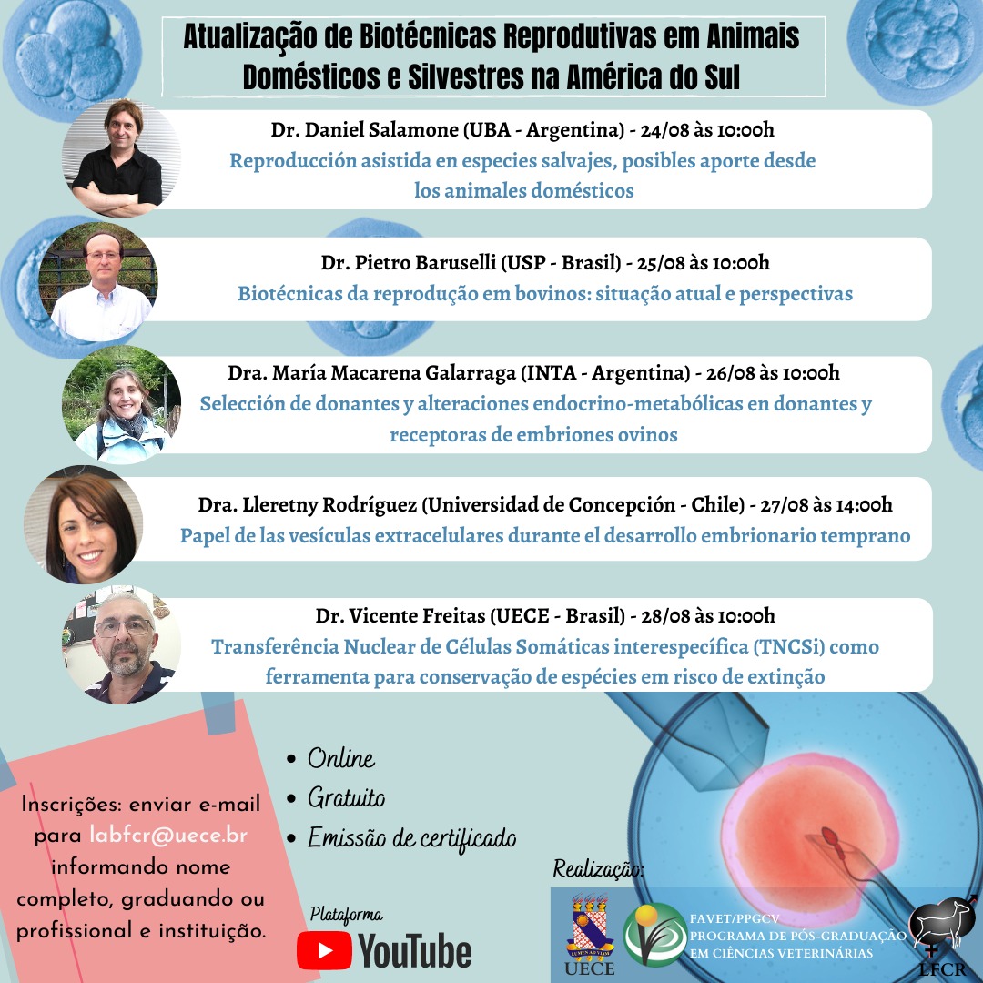 Atualização de Biotécnicas reprodutivas em animais domésticos e silvestres na América do Sul