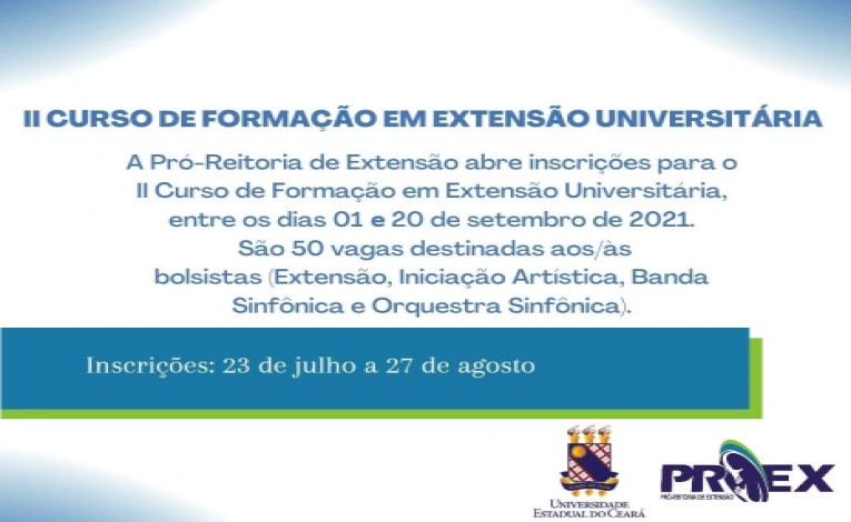 Inscrições abertas para o II Curso de Formação em Extensão Universitária da Uece