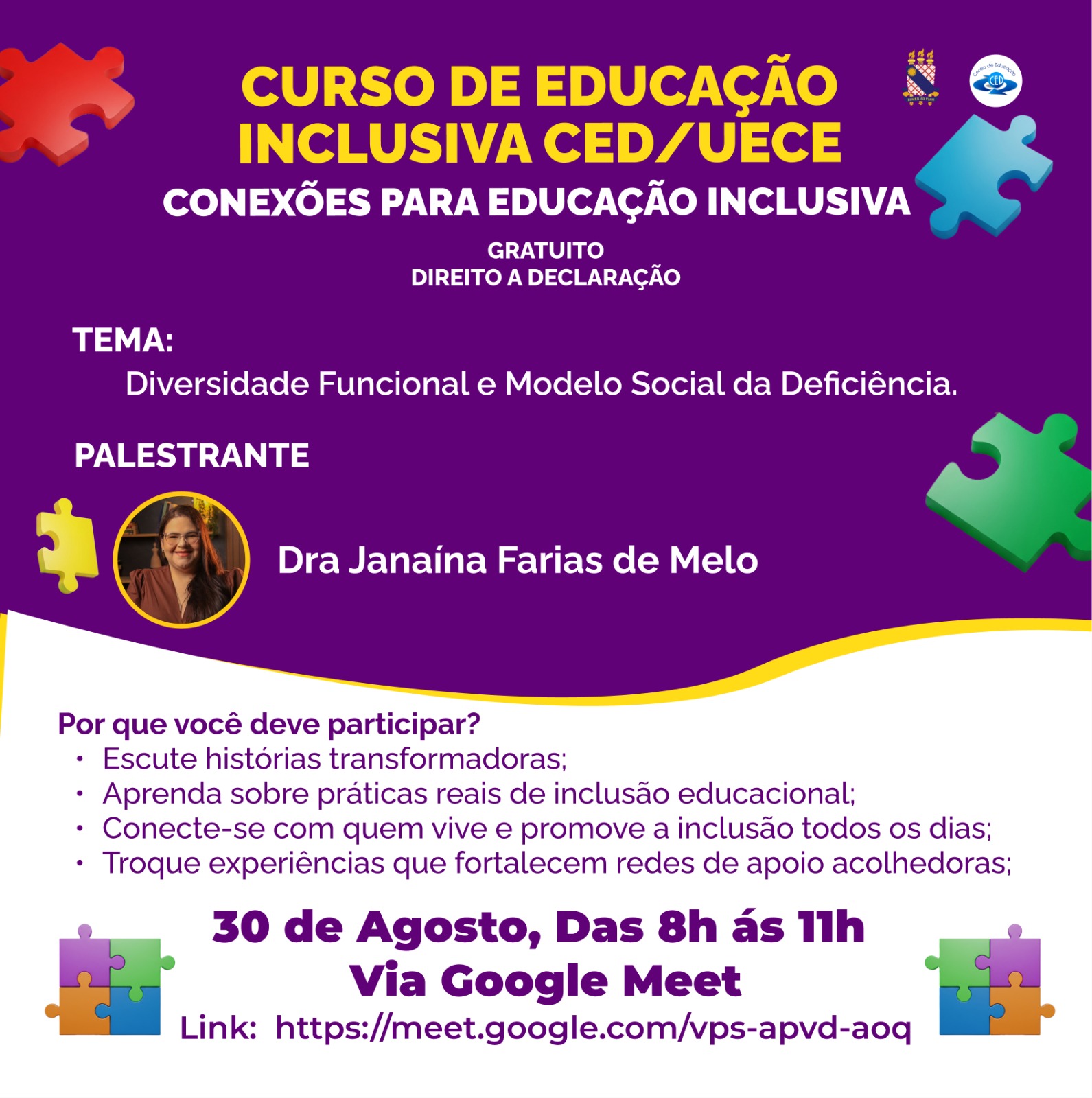 Curso de Educação inclusiva CED/UECE