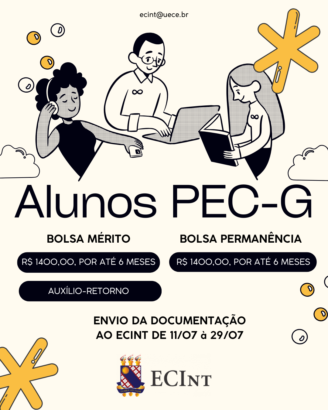 PEC-G: Bolsa Mérito e Bolsa Permanência 2026.2