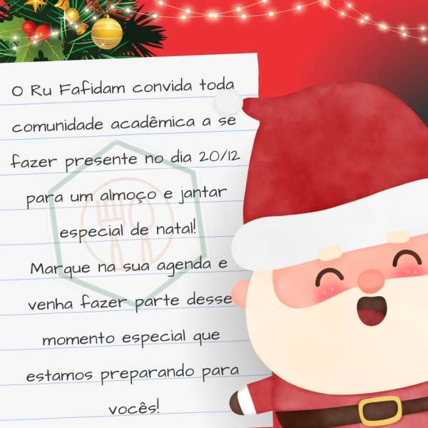 CONVITE ALMOÇO/JANTAR DE NATAL – Faculdade de Filosofia Dom Aureliano Matos CONVITE ALMOÇO/JANTAR DE NATAL – Faculdade de Filosofia Dom Aureliano Matos