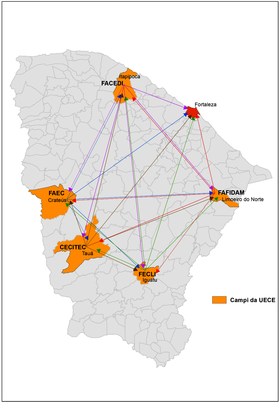 Localização dos Laboratórios Interdisciplinares de Formação de Educadores