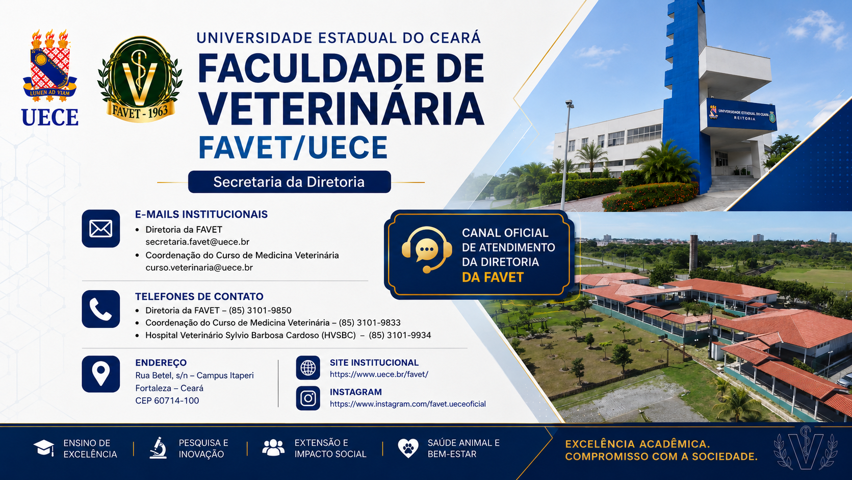 FAVET/UECE fortalece a comunicação com a comunidade por meio de seus canais oficiais
