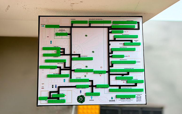 FECLI implanta mapa tátil para fortalecer a acessibilidade no Campus Humberto Teixeira