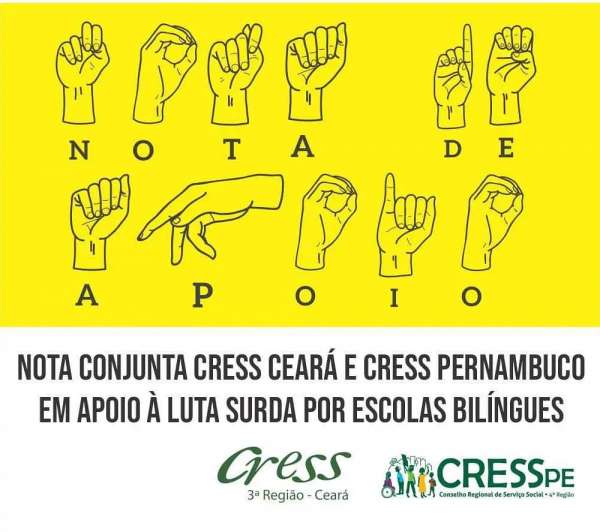 Nota conjunta CRESS/CE e CRESS/PE em apoio à luta surda por