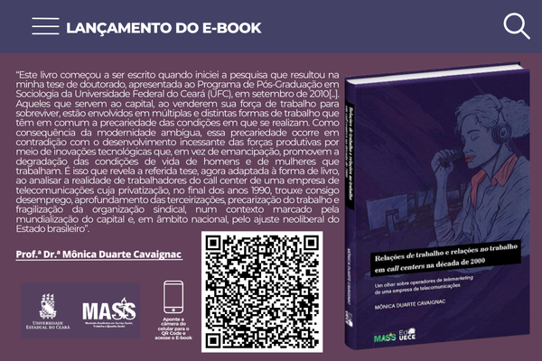 Lançamento do E-book – “Relações de trabalho e relações no trabalho em call centers na década de 2000”