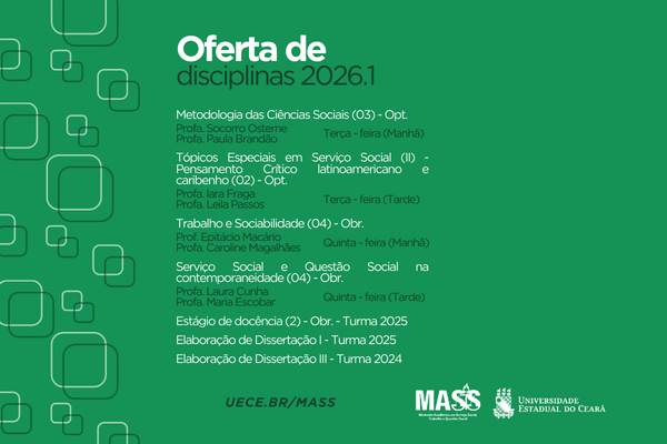 Oferta de Disciplinas do Semestre 2026.1