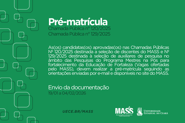 PRÉ-MATRÍCULA – CHAMADA PÚBLICA Nº 120/2025 e Nº 129/2025 – TURMA 2026
