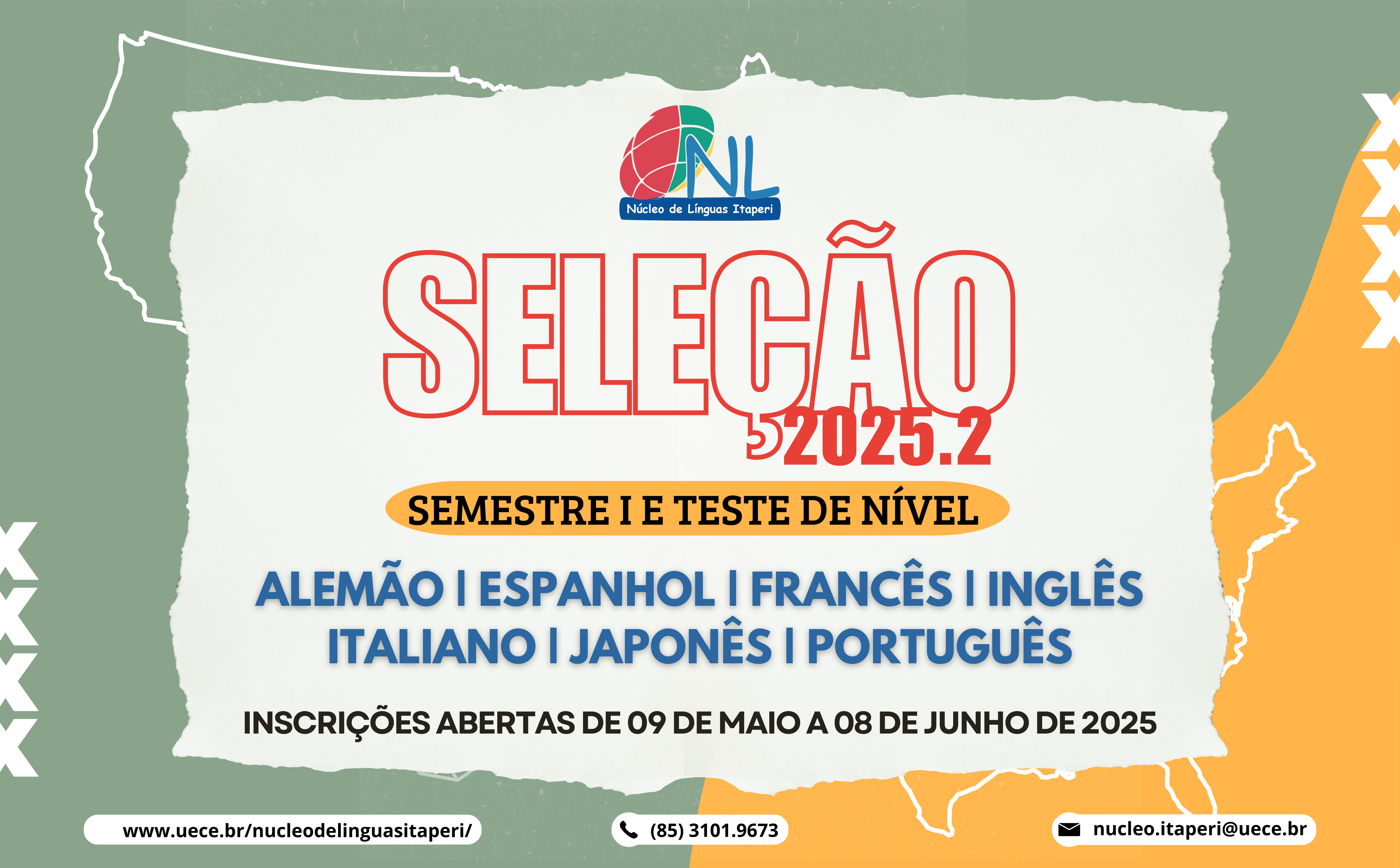 Inscrições abertas: Seleção 2025.2 Semestre I e Teste de Nível