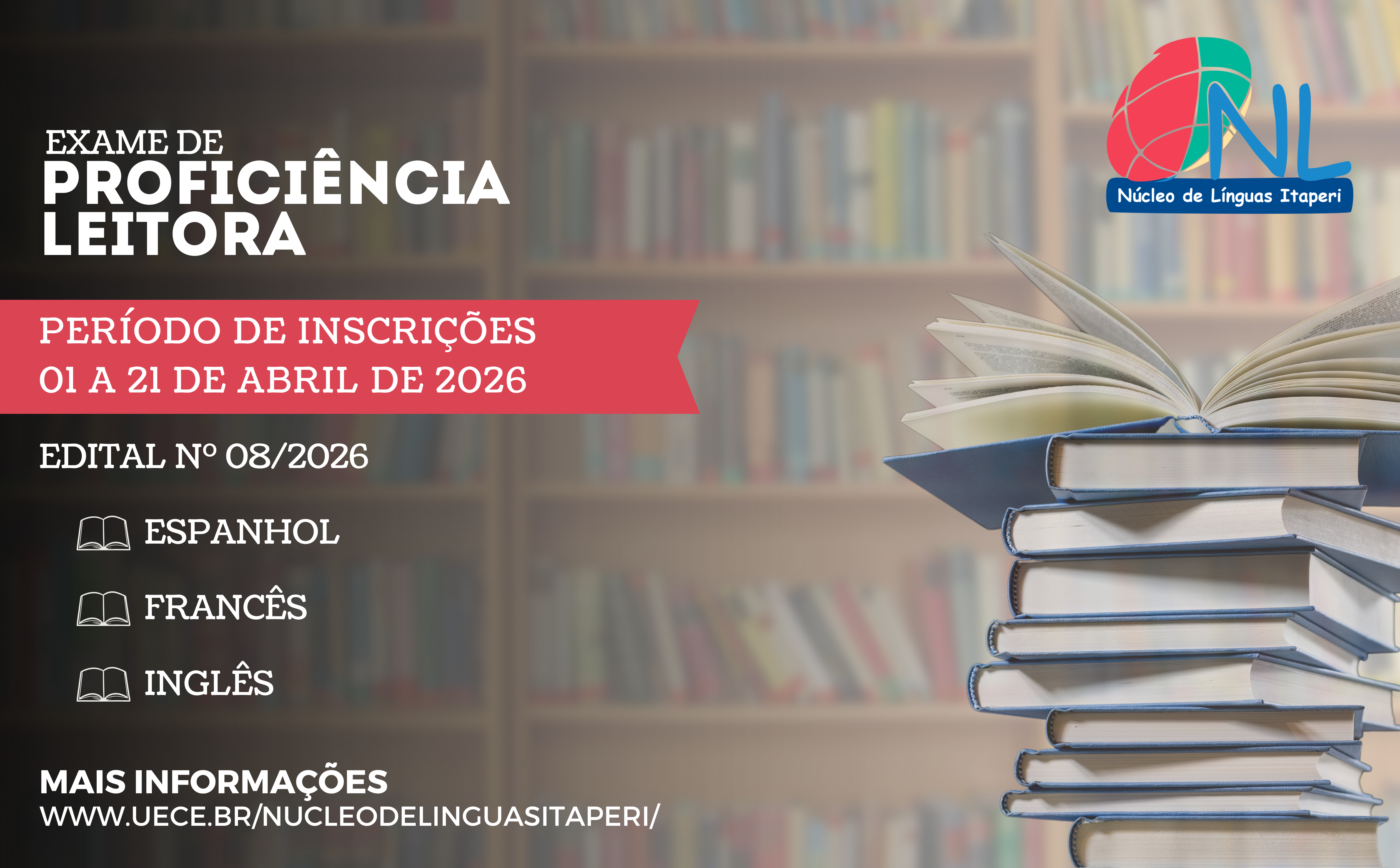 Inscrições abertas: Exame de Proficiência Leitora