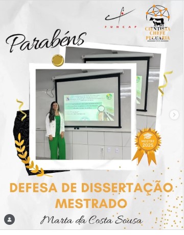 Dissertação da mestranda Marta da Costa Sousa obtem nota 10 com louvor