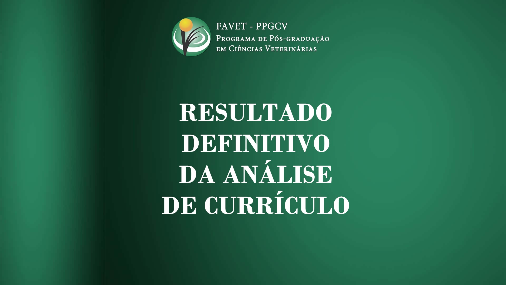 RESULTADO DEFINITIVO DA ANÁLISE DE CURRÍCULO
