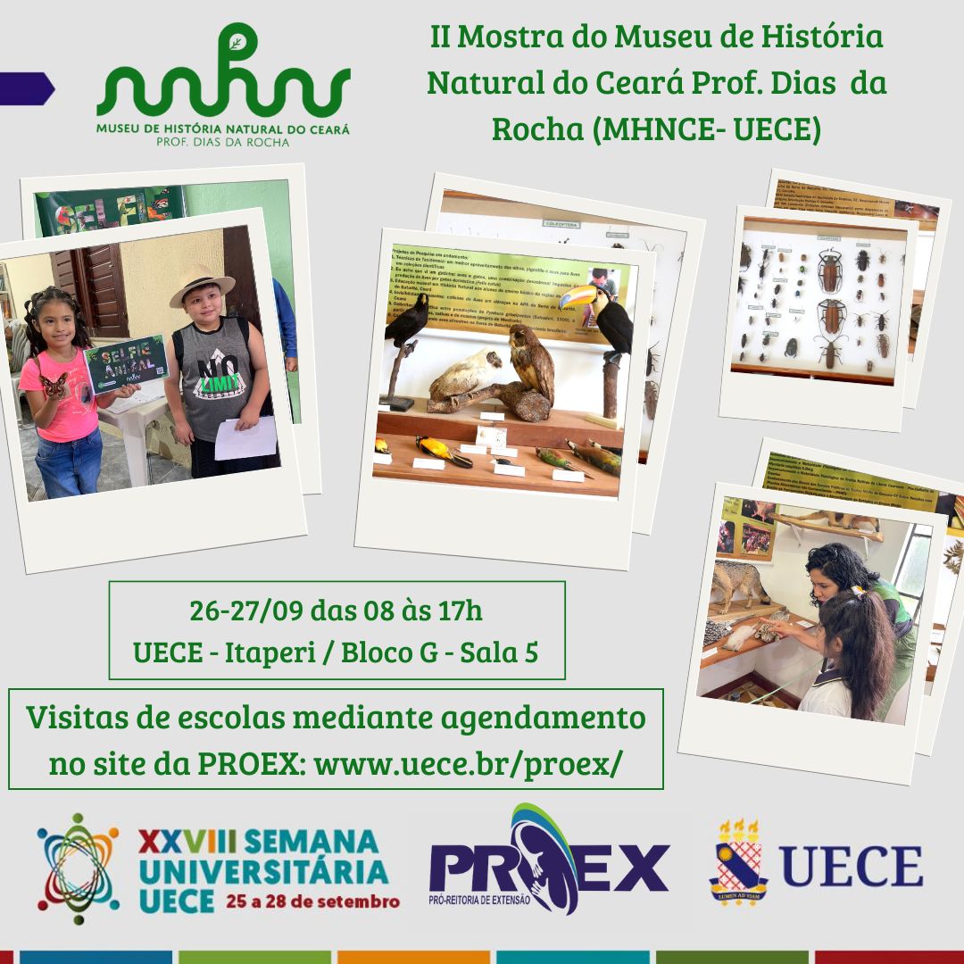 Museu de História Natural do Ceará Prof Dias da Rocha realiza a segunda mostra durante o XIII Encontro de Extensão