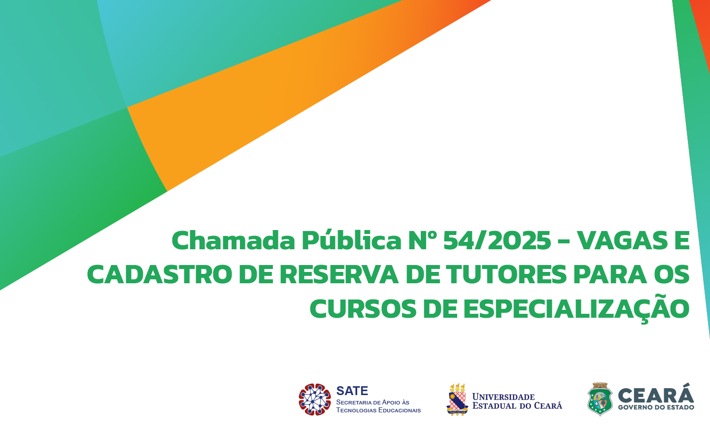 Chamada Pública Nº 54/2025 – VAGAS E CADASTRO DE RESERVA DE TUTORES PARA OS CURSOS DE ESPECIALIZAÇÃO