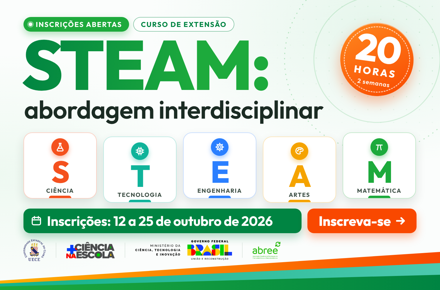 Inscrições abertas para o curso de extensão “STEAM: abordagem interdisciplinar”