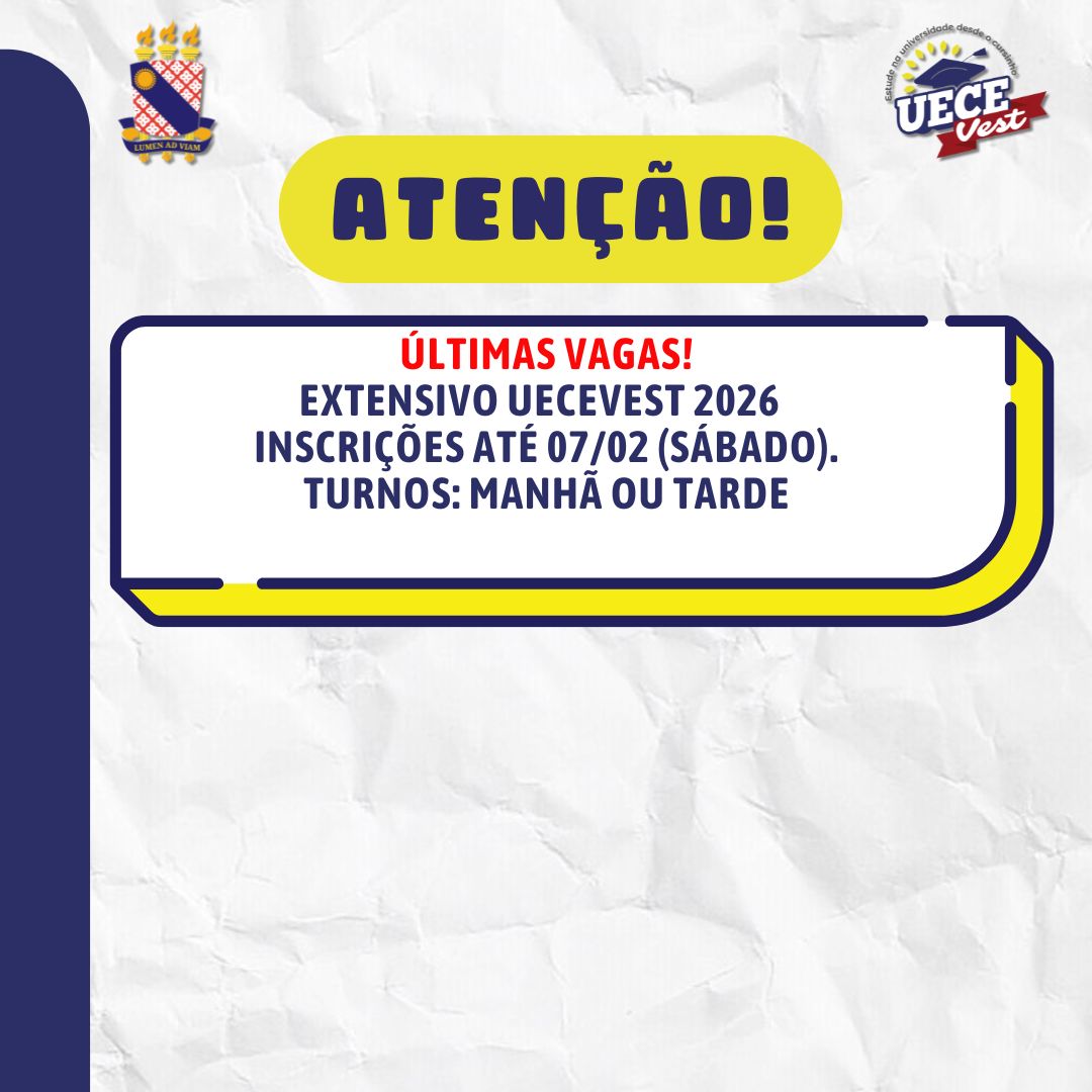 Inscrições Extensivo prorrogadas